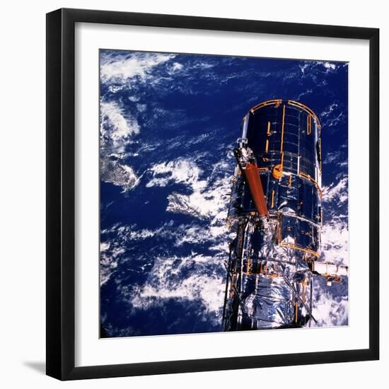 Hubble Space Telescope Above the Earth-null-Framed Photographic Print