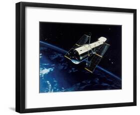 Hubble Space Telescope in Orbit, 1980S-null-Framed Giclee Print