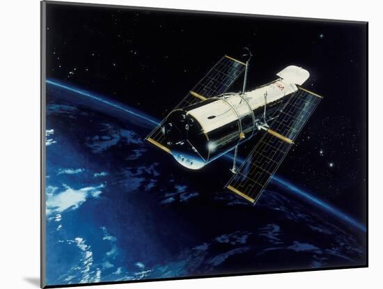 Hubble Space Telescope in Orbit, 1980S-null-Mounted Giclee Print