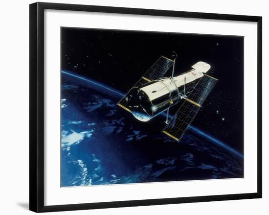 Hubble Space Telescope in Orbit, 1980S-null-Framed Giclee Print