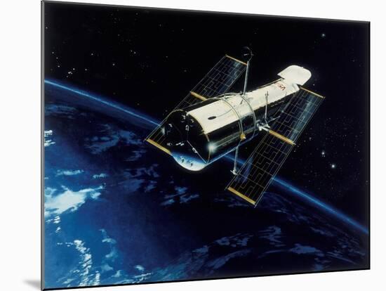 Hubble Space Telescope in Orbit, 1980S-null-Mounted Giclee Print