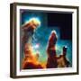 Hubble Space Telescope View of Dense Clumps and Tendrils of Interstellar Hydrogen-Scowen-Framed Photographic Print