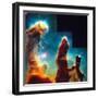 Hubble Space Telescope View of Dense Clumps and Tendrils of Interstellar Hydrogen-Scowen-Framed Photographic Print