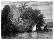 Fall of the River, Tondano, Indonesia, 19th Century-Hubert Clerget-Giclee Print