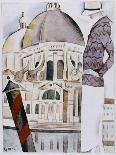 An Elegant Sightseer Contemplates the Elegance of Venice-Hubert Giron-Art Print