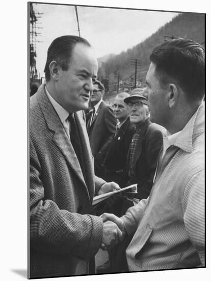 Hubert Humphrey Campaigning in West Virginia Primarties-null-Mounted Photographic Print