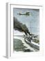 Hubert Latham Attempting to Fly His Antoinette Monoplane across the English Channel, 1909-null-Framed Giclee Print
