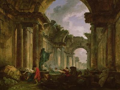 Imaginary View of the Grand Gallery of the Louvre in Ruins, 1796