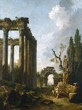 View of Rome with the Horse Tamer of the Monte Cavallo, 1786-Hubert Robert-Giclee Print