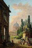 View of Rome with the Horse Tamer of the Monte Cavallo, 1786-Hubert Robert-Giclee Print