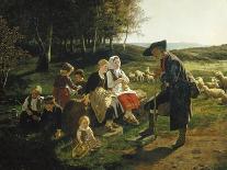 Children Listen to a Shepherd, 1868-Hubert Salentin-Giclee Print