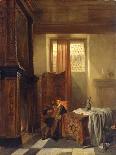 Interior of a Larder with Women Cleaning Game, 1852-Hubertus van Hove-Framed Stretched Canvas