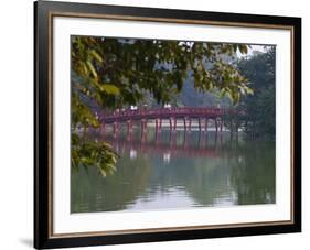 Huc Bridge over Haan Kiem Lake, Vietnam-Keren Su-Framed Photographic Print