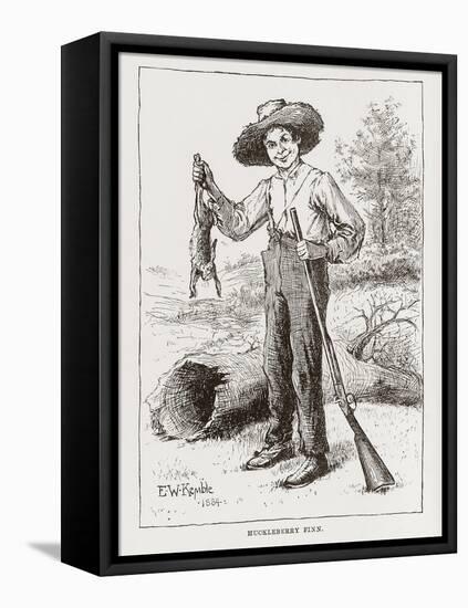 Huckleberry Finn, portrait-Edward Windsor Kemble-Framed Stretched Canvas