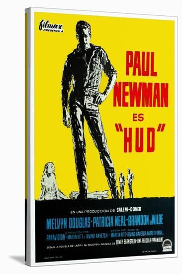 Hud, German Movie Poster, 1963-null-Stretched Canvas