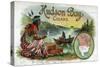 Hudson Bay Brand Cigar Inner Box Label, Native American-Lantern Press-Stretched Canvas