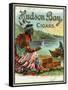 Hudson Bay Brand Cigar Outer Box Label, Native American-Lantern Press-Framed Stretched Canvas