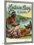 Hudson Bay Brand Cigar Outer Box Label, Native American-Lantern Press-Mounted Art Print