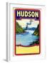 Hudson Broom Label-null-Framed Art Print