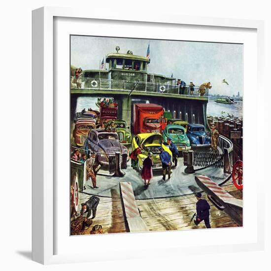 "Hudson Ferry", February 4, 1950-Thornton Utz-Framed Premium Giclee Print