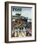 "Hudson Ferry" Saturday Evening Post Cover, February 4, 1950-Thornton Utz-Framed Giclee Print