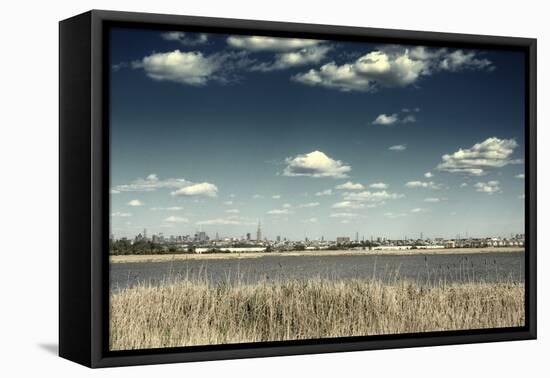 Hudson River and New York City Skyline-Sabine Jacobs-Framed Stretched Canvas