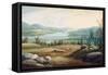 Hudson River at West Point, New York, 1820 (W/C on Paper Mounted on Cardboard)-William Guy Wall-Framed Stretched Canvas