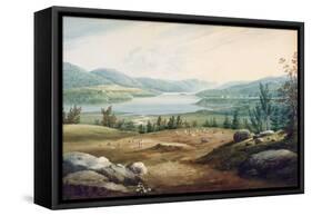 Hudson River at West Point, New York, 1820 (W/C on Paper Mounted on Cardboard)-William Guy Wall-Framed Stretched Canvas