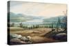 Hudson River at West Point, New York, 1820 (W/C on Paper Mounted on Cardboard)-William Guy Wall-Stretched Canvas