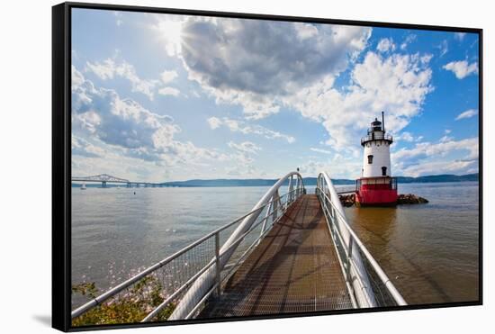 Hudson River Scenic, Tarrytown, New York-George Oze-Framed Stretched Canvas