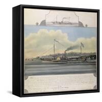 Hudson River Steamboat 'Clermont', 1858 (W/C on Paper Mounted on Canvas)-Richard Varick De Witt-Framed Stretched Canvas