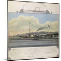 Hudson River Steamboat 'Clermont', 1858 (W/C on Paper Mounted on Canvas)-Richard Varick De Witt-Mounted Giclee Print