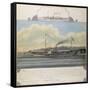 Hudson River Steamboat 'Clermont', 1858 (W/C on Paper Mounted on Canvas)-Richard Varick De Witt-Framed Stretched Canvas