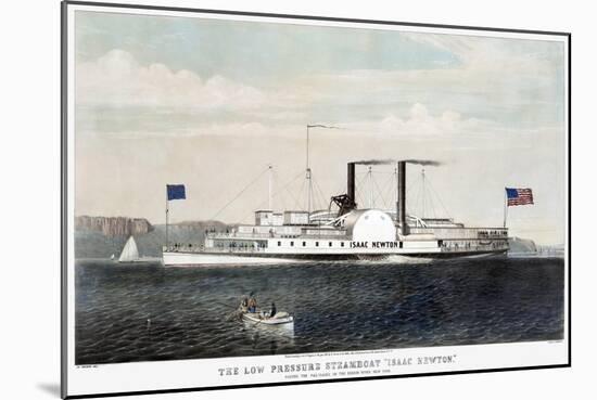 Hudson River Steamship-Currier & Ives-Mounted Giclee Print