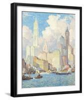 Hudson River Waterfront, New York-Colin Campbell Cooper-Framed Giclee Print