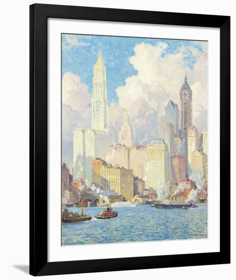 Hudson River Waterfront, New York-Colin Campbell Cooper-Framed Giclee Print