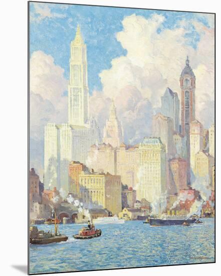 Hudson River Waterfront, New York-Colin Campbell Cooper-Mounted Giclee Print