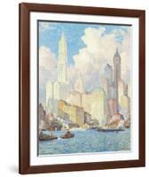 Hudson River Waterfront, New York-Colin Campbell Cooper-Framed Giclee Print