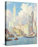 Hudson River Waterfront, New York-Colin Campbell Cooper-Stretched Canvas