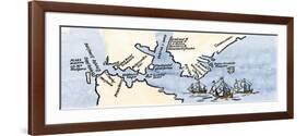 Hudson's Map of His Voyages in the Arctic, Published in 1612-null-Framed Giclee Print