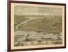 Hudson, Wisconsin - Panoramic Map-Lantern Press-Framed Art Print