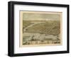 Hudson, Wisconsin - Panoramic Map-Lantern Press-Framed Art Print