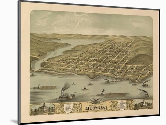 Hudson, Wisconsin - Panoramic Map-Lantern Press-Mounted Art Print