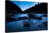 Hues Of Blue From Pristine Flowing Waters Of The Northfork Of The Clearwater River In North Idaho-Ben Herndon-Stretched Canvas