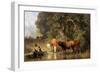 Hueterbub Mit Kuehen an Der Traenke, 1880-Johann Friedrich Voltz-Framed Giclee Print