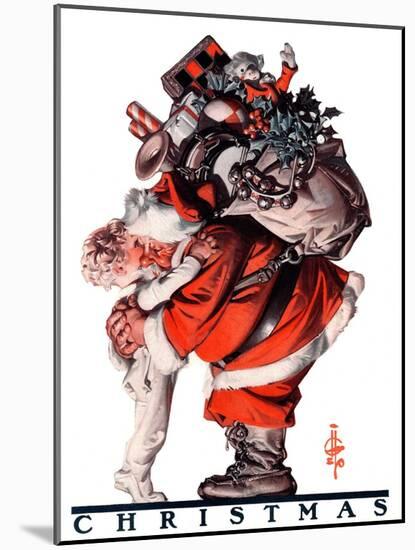 "Hug from Santa,"December 26, 1925-Joseph Christian Leyendecker-Mounted Giclee Print