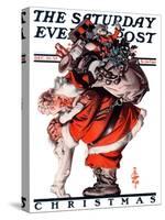 "Hug from Santa," Saturday Evening Post Cover, December 26, 1925-Joseph Christian Leyendecker-Stretched Canvas