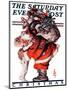 "Hug from Santa," Saturday Evening Post Cover, December 26, 1925-Joseph Christian Leyendecker-Mounted Giclee Print