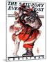 "Hug from Santa," Saturday Evening Post Cover, December 26, 1925-Joseph Christian Leyendecker-Mounted Giclee Print