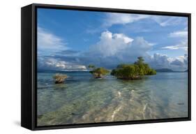 Huge Cloud Formations over the Marovo Lagoon, Solomon Islands, Pacific-Michael Runkel-Framed Stretched Canvas